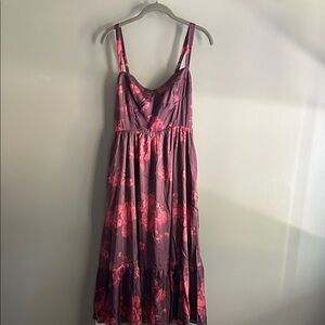 Lovely Day Pink and Purple Floral Midi Dress